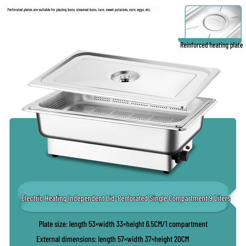 Stainless Steel Electric Chafing Dish with Visible Flip-Top for Buffet & Breakfast