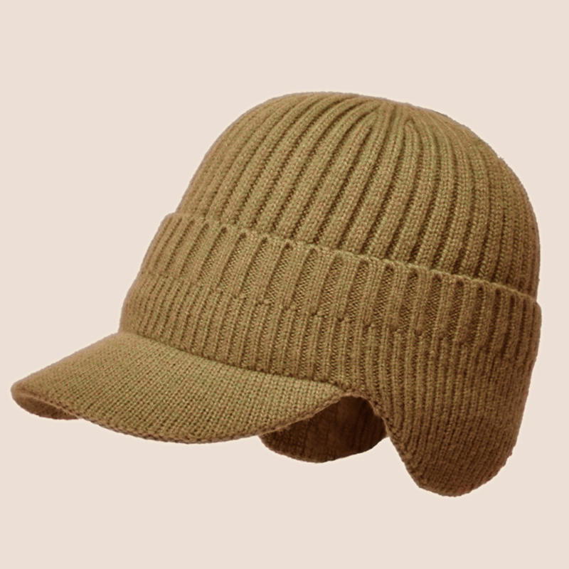 European And American Men Winter Warm Ear Protection Knitted Hat Outdoor Riding Fleece Hat