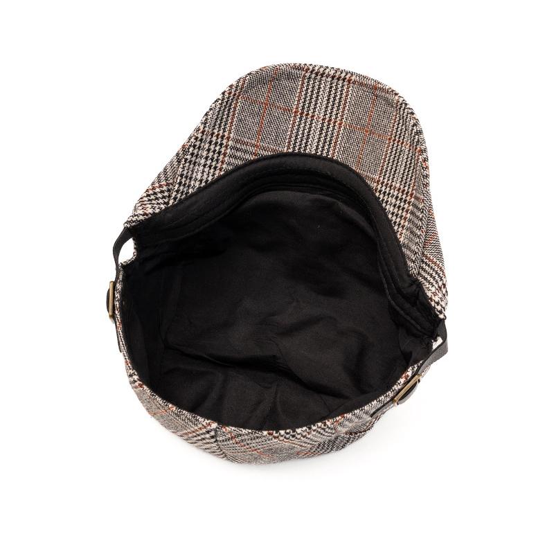 Plaid Cap Men's British Beret Retro Forward Hat Newsboy Hat