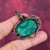 Malachite Gemstone Pendant Copper Wire Wrapped Pendant Handmade Antique Jewelry
