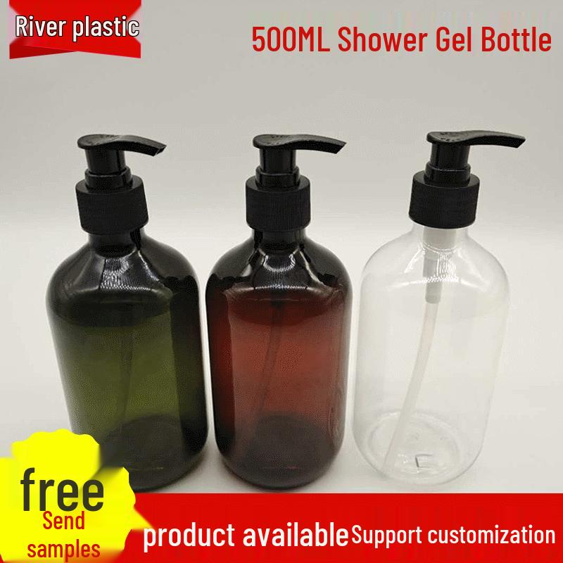500ml PET Plastic Shampoo and Shower Gel Dispenser Bottle Green Plastic
