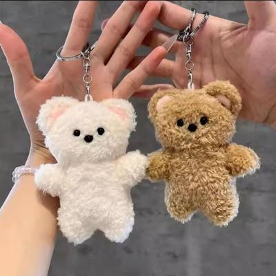 Animal Cartoon Bear Key Chain Cartoon Bear Plush Pendant Magnetic Bear Pendant  Hanging Accessory