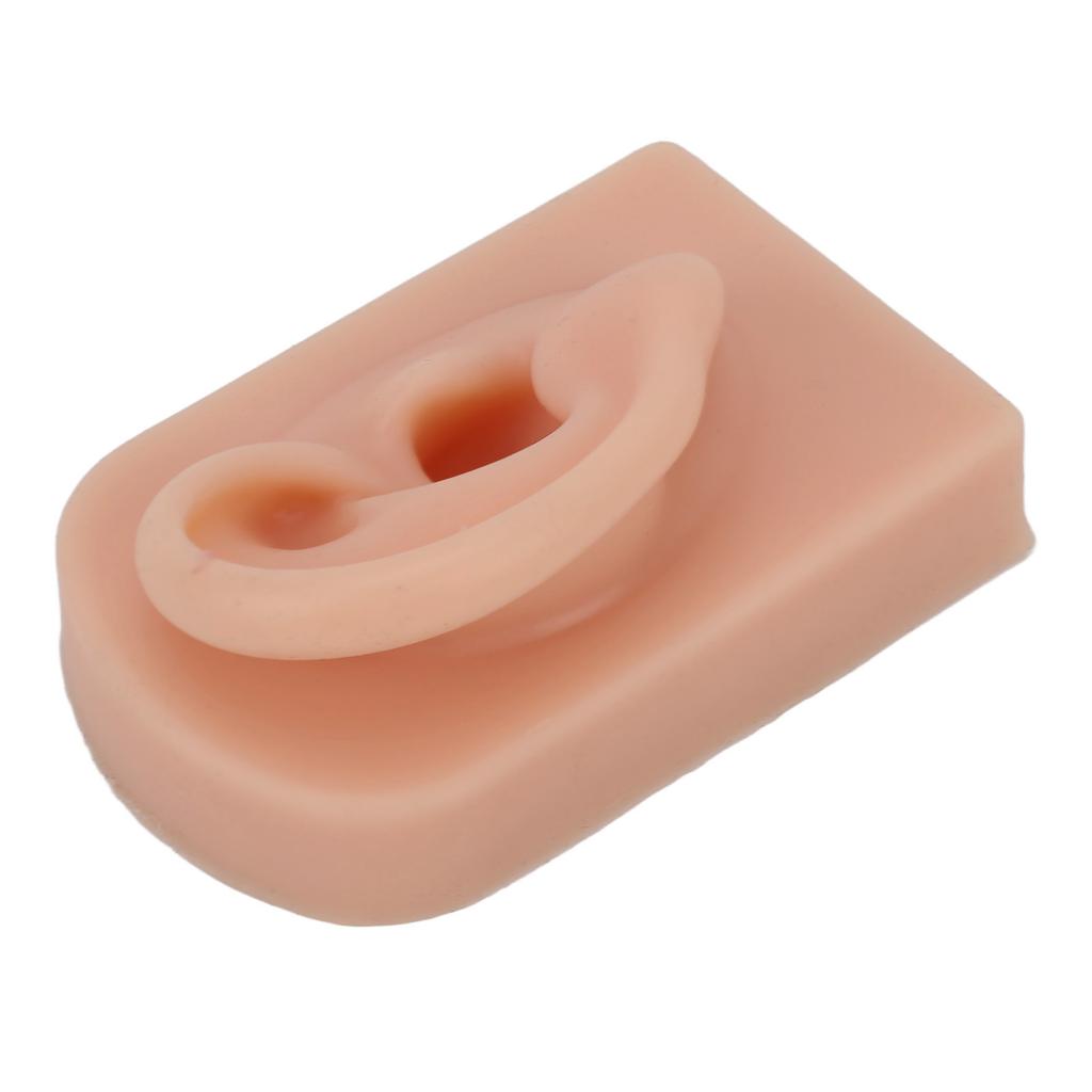Silicone Ear Model Soft Flexible Right Ear Reusable Human Ear Model for Ear Piercing Training And Earrings Display Dark