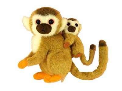 Squirrel Monkey Parent and Child Stuffed Toy, Height 19cm