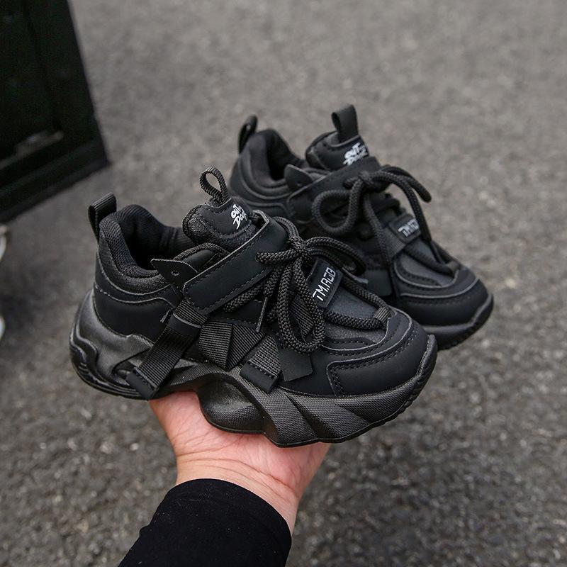 

2025 осень новые модные кожаные кроссовки для девочек, детские кроссовки для бега, модные универсальные кроссовки для мальчиков 25