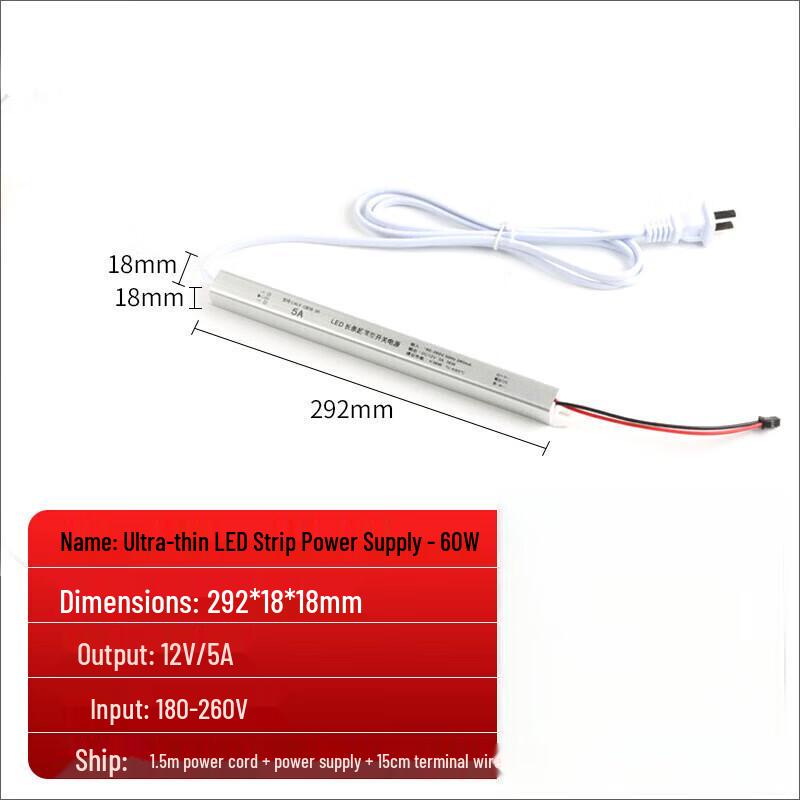 

Zhuochi LED Slim Strip Driver Power Supply CN plug (adapter included)