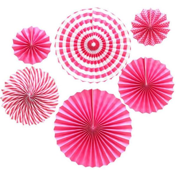 Ruidee 6 PCS Paper Fan Decorations Hanging Paper Fans Decorations with Colorful Paper Fans Rainbow Hanging Paper Fan for Party Decorations Festival