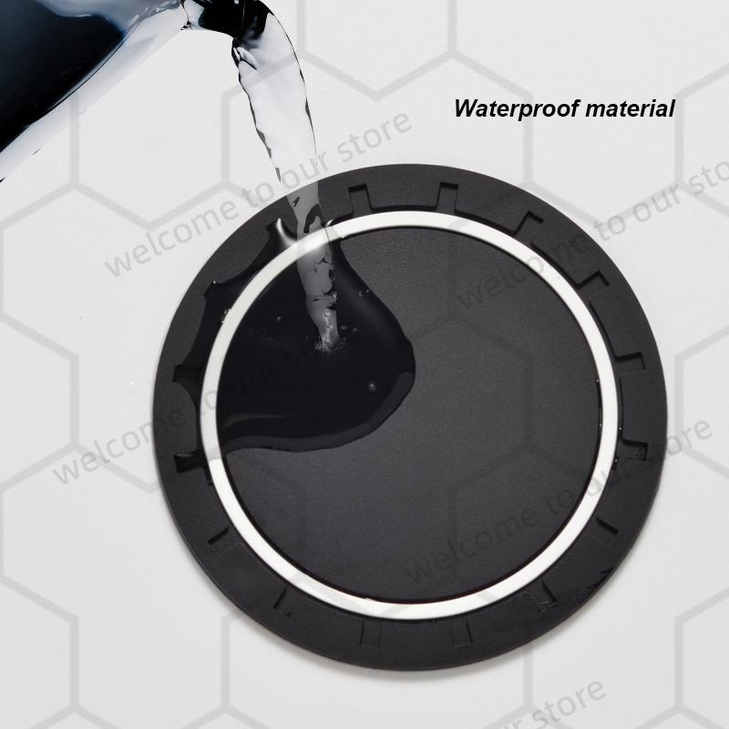 ACS2 2pcs For Toyota GR Sport RAV4 Yaris Camry Corolla C-HR Emblem Car Coaster Water Cup Slot Non-Slip Pad Auto Interior Accessories