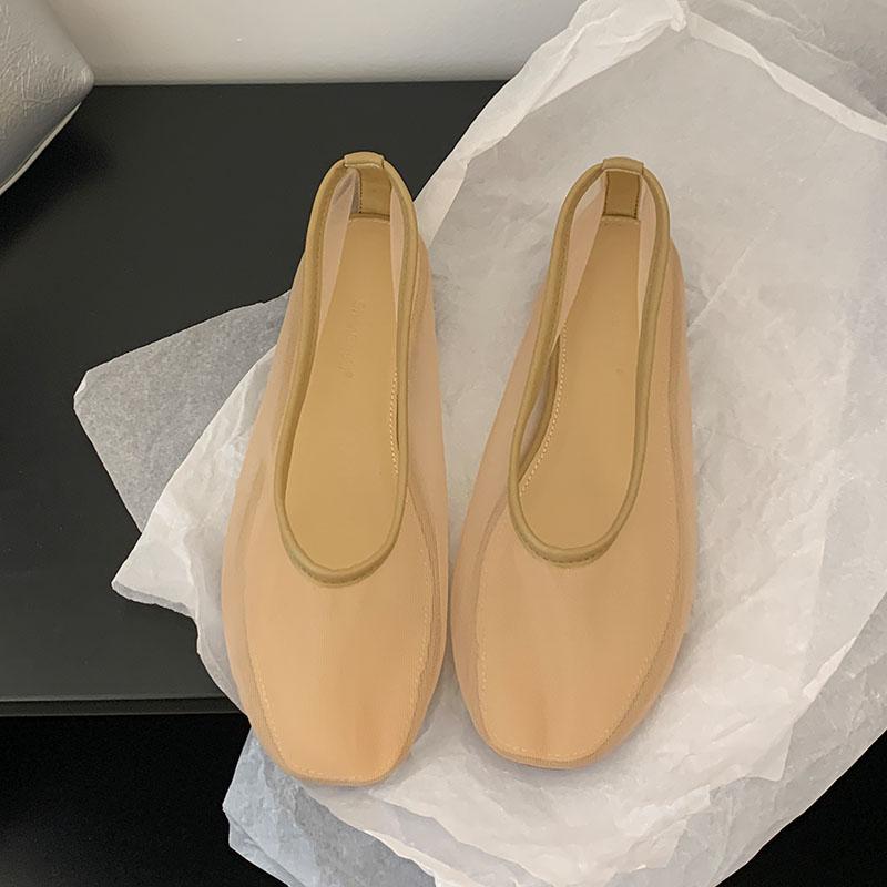 Fashion Footwear Mesh Breathable Ladies Flats Slip On Shoes Luxury Female Slides Fashion Shallow Women Ballet Flats Dance Shoes