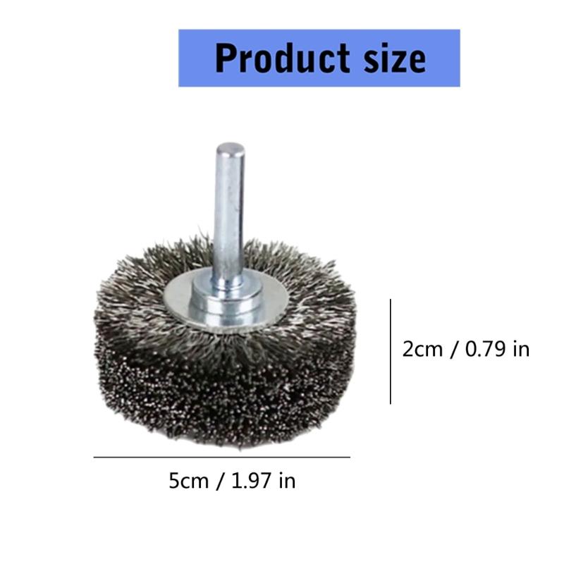 50mm Stainless Steel Wire Wheel 20mm Thick Rusts Scouring Brush Compatibles with 1/4" Shank Tool for Polishing Grinding