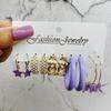 Gold-Pearl Punk Hoop Earrings Set for Women