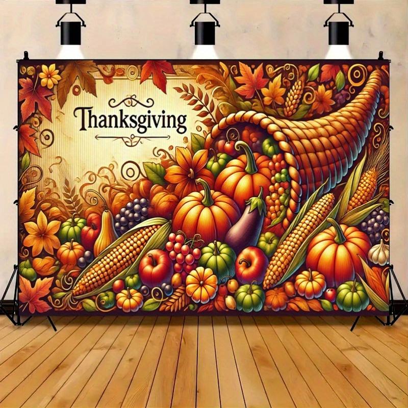 2D plane 1 piece pumpkin lanterns decorating the background of the autumn forest path banner suitable for a party