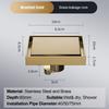 Foot Floor Drain 10*10cm Anti-odor Bath Drains  Deodorization Square DIY Black Shower Filter Plug Cover Pipe 304 Stainless Steel