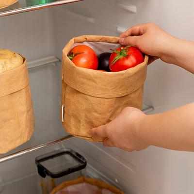 Kraftpaper Bags Multiuse 4 Sizes Foldable Washable Degradable for Storing For Plants Potatoes and Office Supplies