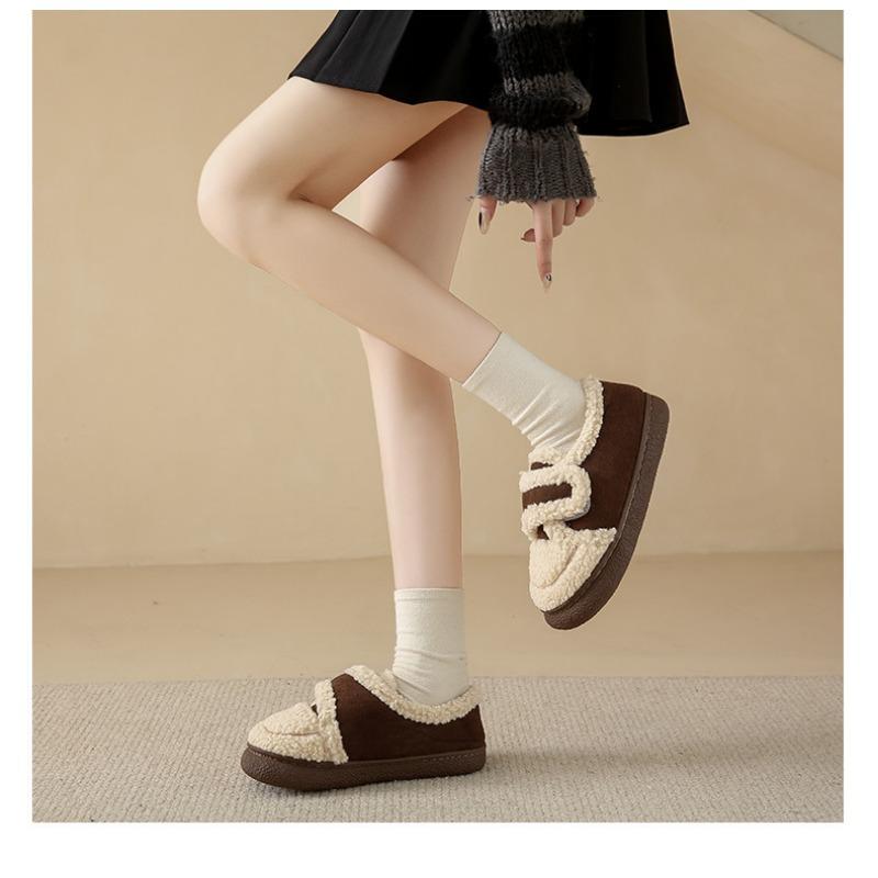 Nošení bavlněné obuvi pro ženy, podzimní a zimní jehněčí vlna