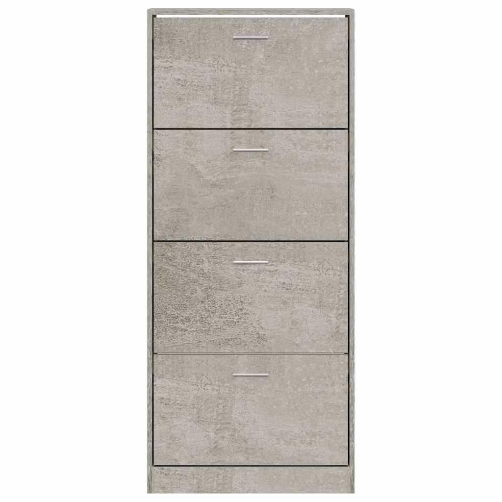 Shoe Cabinet Concrete Grey 63 X 24 X 147 Cm Particleboard