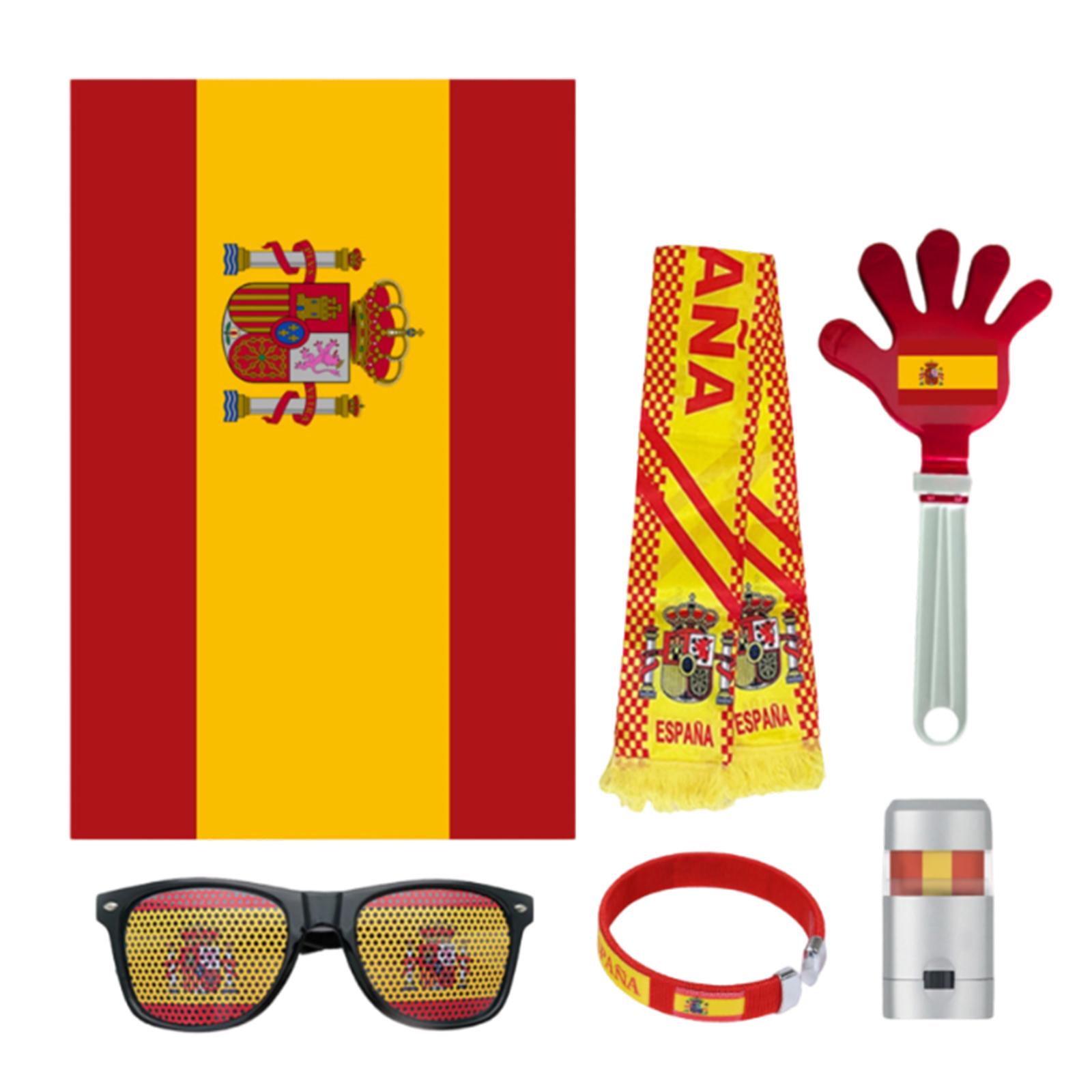 

Flag Theme Party Accessory Set with Glasses Scarf Hand Clapper Bracelet Flag and Noise Maker for Celebrations One Size