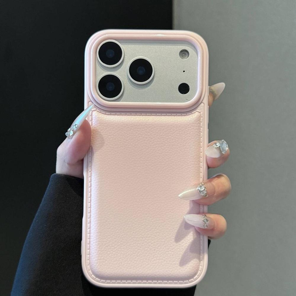 Luxury Drum Cortex Plain Phone Case For iPhone 17 16 15 14 13 12 11 Pro Max Plus 17 Air Shockproof Bumper Cases Cover