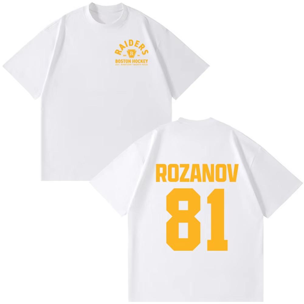 Heated Rivalry LIya Rozanov 81 Boston Raiders Tshirt Mens Women Clothing Vintage Couple Style Tshirts Short Sleeve Streetwears