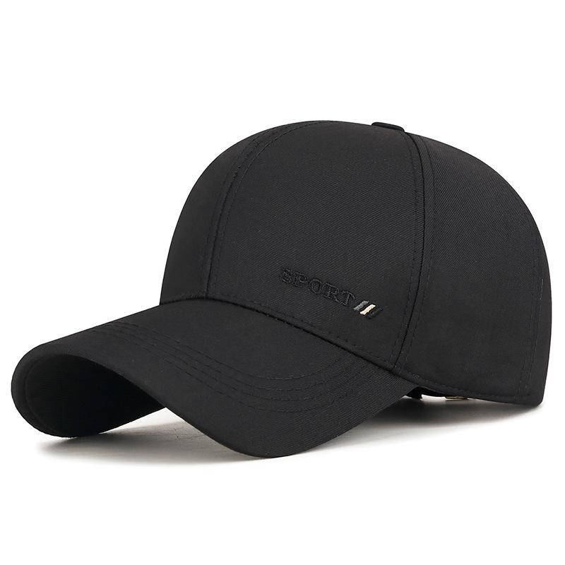 

Весенне-осенняя деловая вышитая кепка, мужская бейсболка от солнца для мужчин среднего возраста чёрный