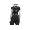 Adidas Sports Lifestyle Series Logo All Over Print Design Round Neck Breathable Casual Short Sleeve T-Shirt Women T-Shirts Black FM6191
