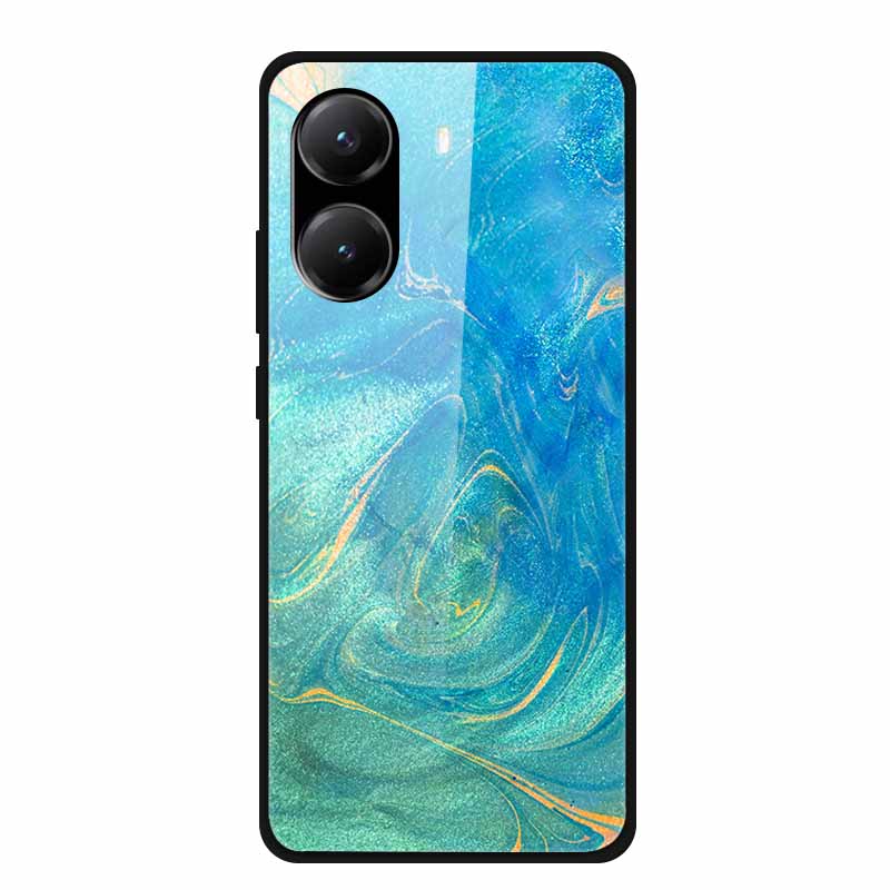 Tempered Glass Case For Poco X7 Pro Back Cover PC Hard Shockproof Cases for Xiaomi PocoX7 Pro Funda Marble Texture Fashion Coque