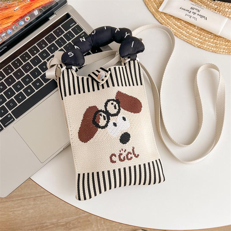 Korean Style Mini Knitted Cartoon Crossbody Bag - Cute, Versatile, Portable for Women