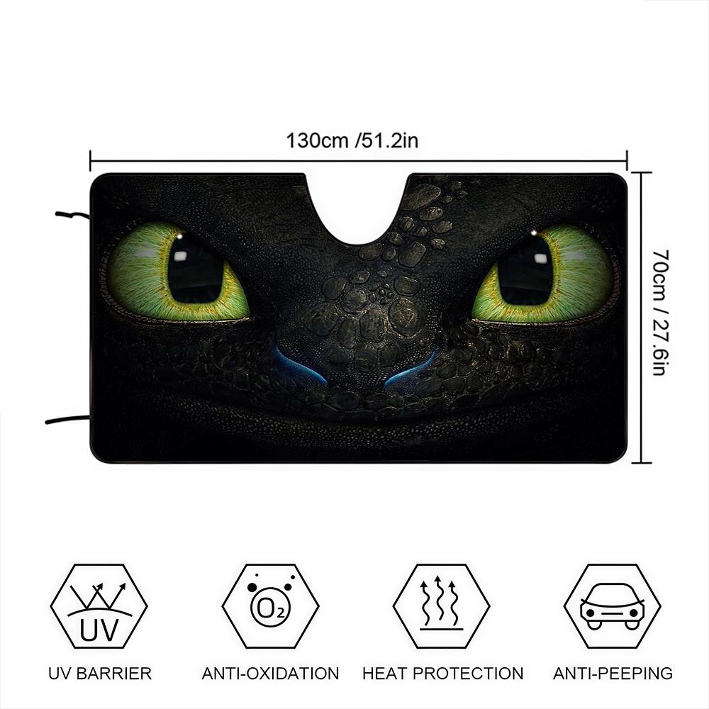 Cartoon Funny T-train Your Cute D-dragon Eye Car SunShade Windshield Anti-UV Window Windscreen Cover Shade Auto Visor