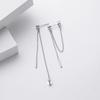 Ins Fashion 925 Silver Plain Simple Long Tassel Chain Stud Earrings Jewelry 18K Gold Plated Minimalist Stud Earrings for Women