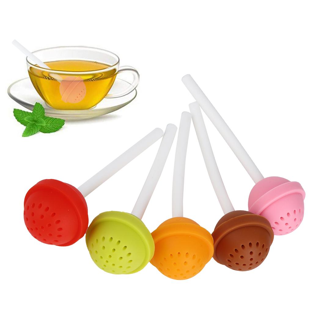 5Pcs Tea Infuser Silicone Loose Tea Strainer Filter Tea Ware Set for Home Office Use