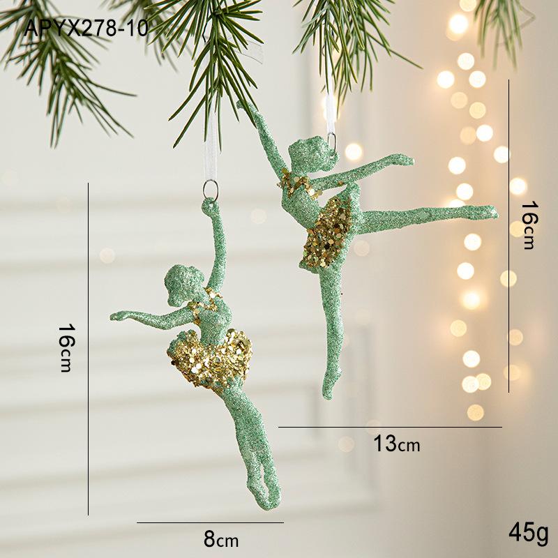 New Christmas Ornaments Green Butterfly Pendant Christmas Tree Pendant European Decoration Supplies In Stock