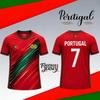 Neues Portugal Flaggen Fußballtrikot Outdoor Sporttraining Atmungsaktives Fußball Kurzarm T-Shirt Herren und Damen Freizeit Oberteil
