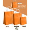 qiqee 24PCS Medium Gift Bag with Handles Bulk 11"x5"x8" Gift Bags Orange Bags Multiple Uses (Medium Size)