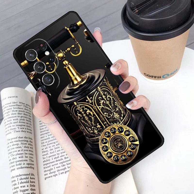 Retro Telephone Rotary Dial Phone Case Cover For Samsung Galaxy S24 S25 Ultra S21 S22 Ultra S10E Note 10 Plus Note 20 FE S23
