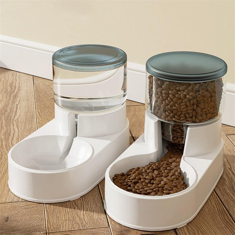 PP Material Pet Feeder Pet Water Fountain Drink Bowl Automatic Pet Feeder Large Cat Dog Food Dispenser