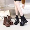 12CM inner height increase small thick-soled Martin boots women's autumn and winter piled thickened fur integrated short boots