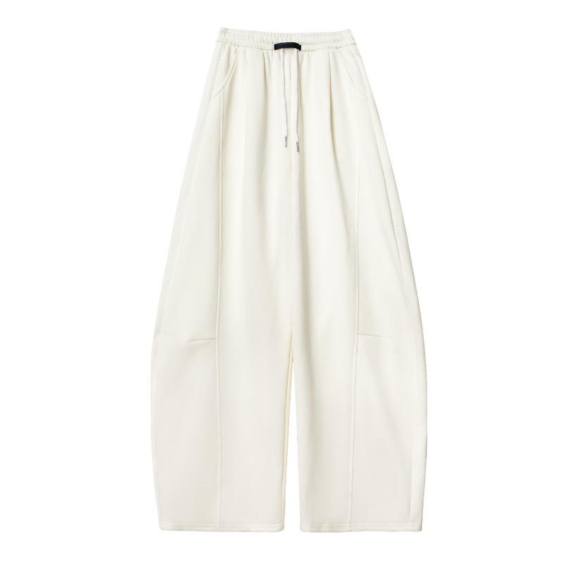 Navy Blue Sweatpants Women's New Autumn and Winter Velvet Small Casual Large Size Thin Fat Mm Wide-leg Pants