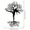 Metal Tree Wall Art Woman Sculpture 11.81 inch Indoor Outdoor Farmhouse Home Decor Living Room Office Patio Balcony Intricate Branch Design
