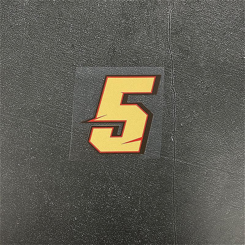 1PC Matte Gold Motorcycle Number Stickers Waterproof for Motorbike Fuel Tank Helmet Front Fairing Modified Scooter Vinyl Decals