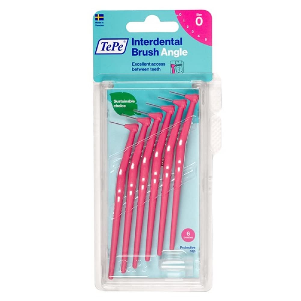 

Tepe Angle Interdental 6 1 Pink Brush, pieces, cap, (0.4mm)