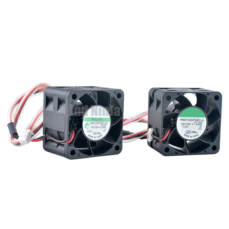 4cm 40mm Dual Ball Bearing Cooling Fan GM1204PQB1-8A PMD1204PQB1-A DC12V 2.6W 4.0W 2pin 1U2U Power Supply 40x40x28mm