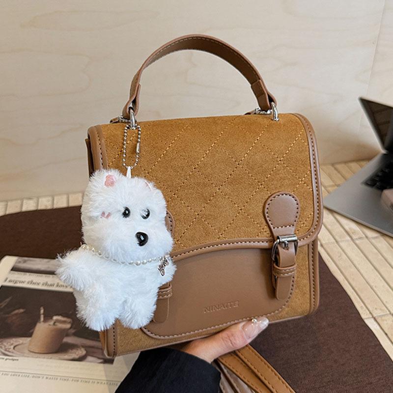 Frosted retro backpack women's casual niche design student schoolbag trend multi-functional messenger small square bag