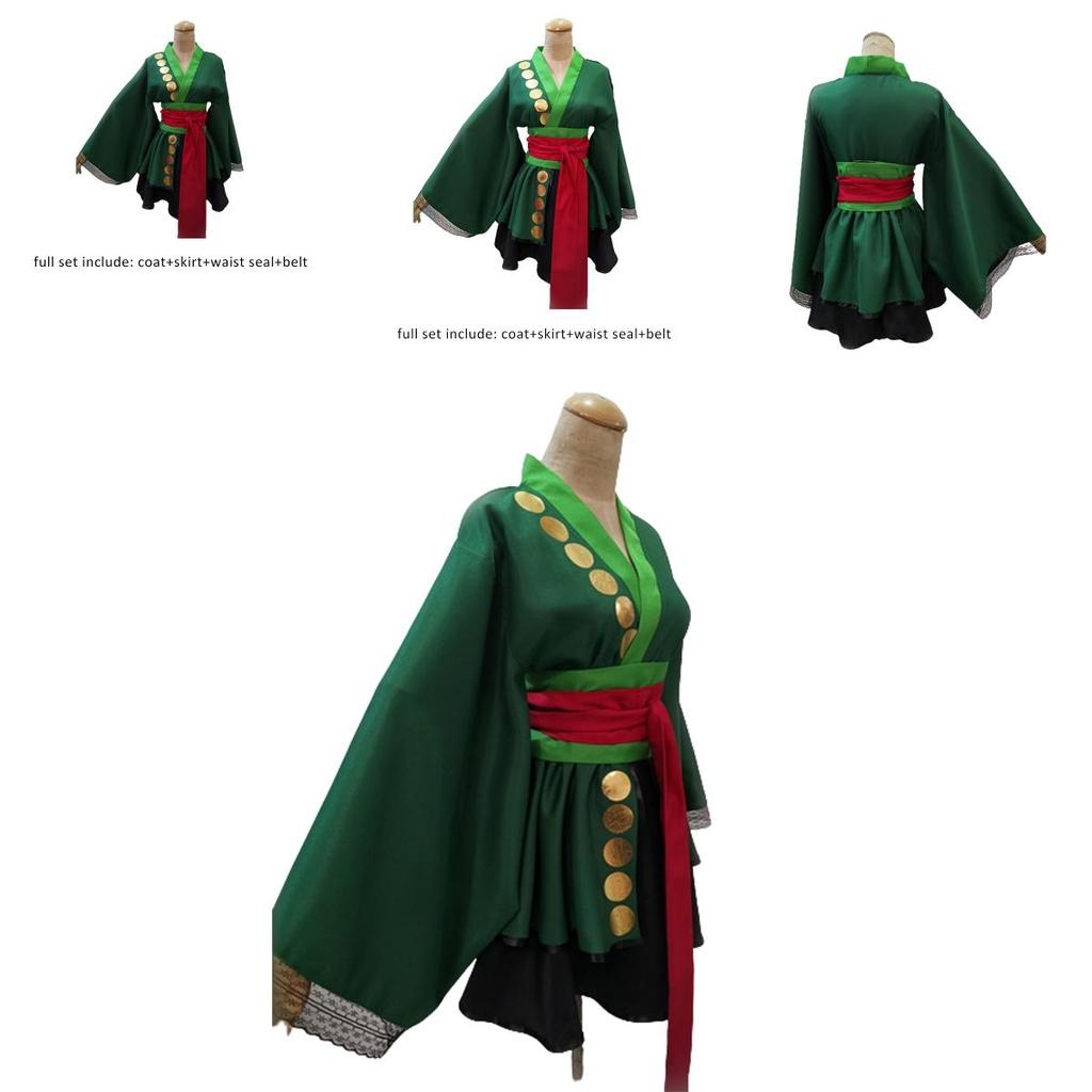 One Piece Roronoa Zoro Cosplay-Kostüm in leuchtenden Farben für Damen zu Halloween