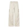 Mens Cargo Pants Streetwear Solid Color Loose Straight Leg Casual Trousers Young Adults