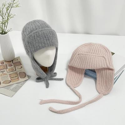 Women's and Men's Daily Angora Knit Earflap Hat