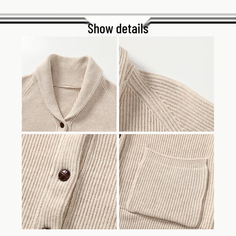 izzue Women's Heart Pattern V-Neck Cardigan Sweater