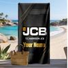 JCB Custom Beach Towel, Print Your Name Text Lightweight Absorbent Towel for Swimming Travel