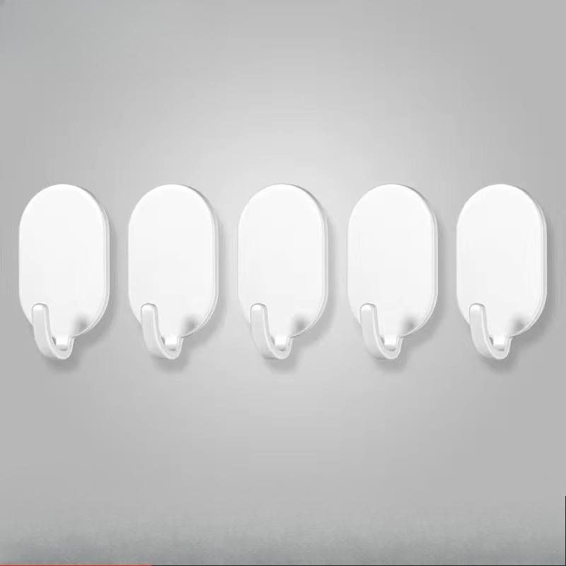 

Крючок, Не требует сверления Настенный крючок Высокая грузоподъемность Бесследный крючок Крючок для одежды Клейкий крючок для общежития 5pcs белый