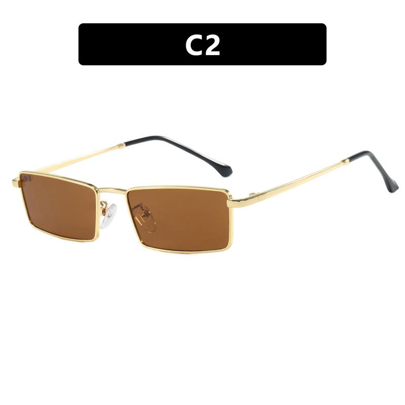 Personalized Fashion Metal Square Sunglasses Elegant Versatile Sunglasses Vacation Trendy Women's Sunglasses