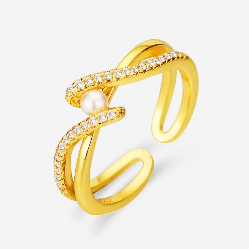 

Изящное кольцо-крест с бриллиантами, нишевый женский дизайн, кольцо на указательный палец, кольцо открытого типа в стиле «маленький аромат», модное кольцо класса люкс. adjustable золотой